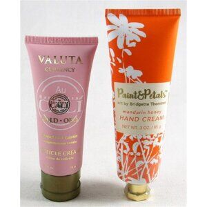 NEW Lot 2 Valuta Currency Gold Oro Cuticle Cream & Paint & Petals Hand Cream